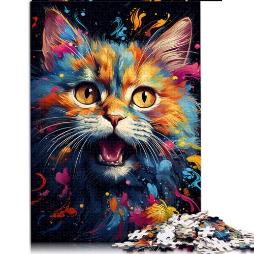 Puzzle für Erwachsene, 2000 Teile, Papierpuzzle „Fantasievolle Bunte Katze“, für Erwachsene und Kinder ab 12 Jahren, Lernspiele, Größe: 70 x 100 cm von LZYANG