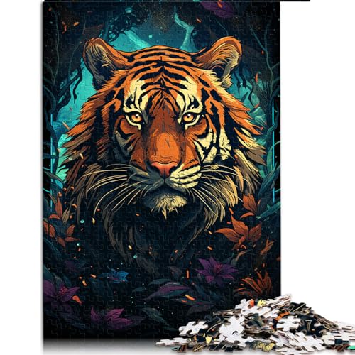 Puzzle für Erwachsene, 2000 Teile, Papierpuzzle mit Aquarell-Tiger, für Erwachsene und Kinder ab 12 Jahren, Denkspiel, Spielzeug. Größe: 70 x 100 cm. von LZYANG