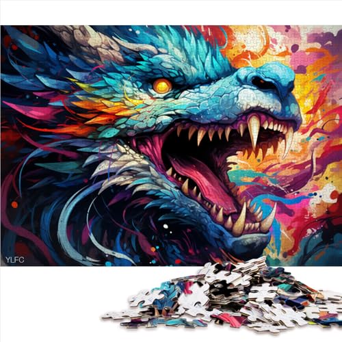 Puzzle für Erwachsene, 2000 Teile, Papierpuzzle mit farbigem Fantasy-Kunstdrachen, für Erwachsene und Kinder ab 12 Jahren, pädagogisches Puzzle zum Stressabbau, Größe: 70 x 100 cm von LZYANG