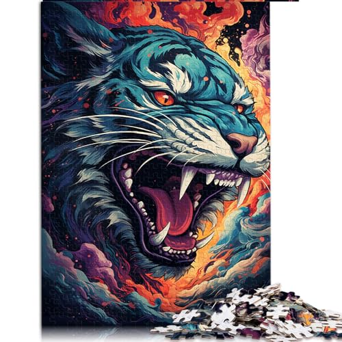 Puzzle für Erwachsene, 2000 Teile, Psychedelisches Gekritzel, bunter Tiger, Papierpuzzle, für Erwachsene und Familien, tolles Geschenk für Erwachsene. Größe: 70 x 100 cm von LZYANG