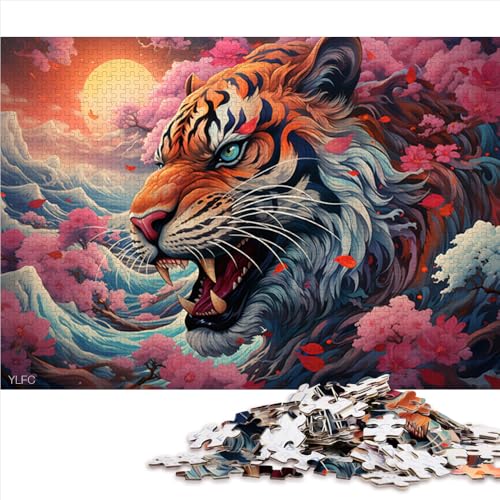 Puzzle für Erwachsene, 2000 Teile, Sakura- und Tiger-Papierpuzzle, Teenager und Kinder, Denksportaufgaben für Erwachsene. Größe: 70 x 100 cm. von LZYANG