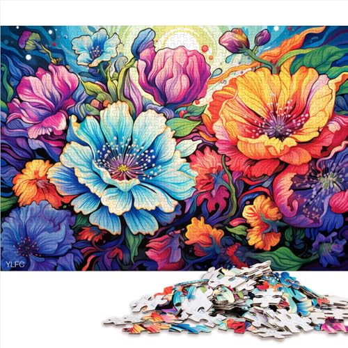 Puzzle für Erwachsene, 2000 Teile, Schöne Bunte Blumen, Papierpuzzle, für Erwachsene und Kinder, Lernspiel, Größe: 70 x 100 cm von LZYANG