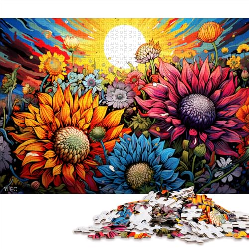 Puzzle für Erwachsene, 2000 Teile, Schönes, buntes Blumen-Papierpuzzle, für Erwachsene und Kinder ab 12 Jahren, Spielzeug-Wanddekoration. Größe: 70 x 100 cm. von LZYANG