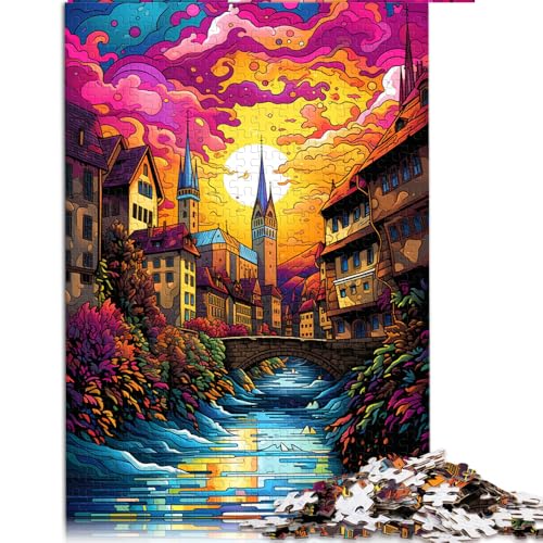 Puzzle für Erwachsene, 2000 Teile, Zürich_Altstadt, Papierpuzzle, für Erwachsene und Familien, Lernspiel für Erwachsene und Kinder. Größe: 70 x 100 cm von LZYANG