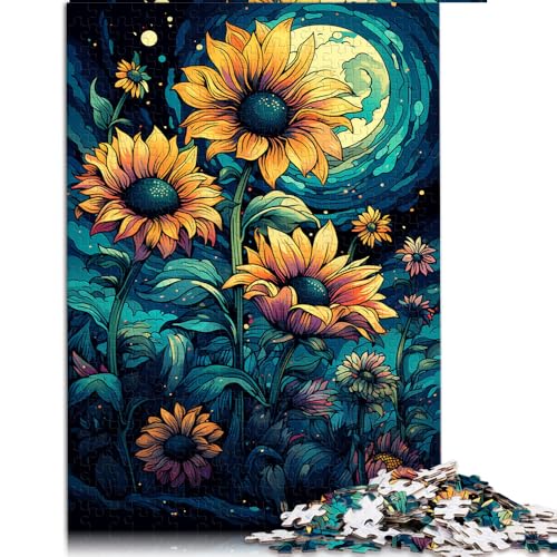 Puzzle für Erwachsene, 2000 Teile, farbenfrohes, Papierpuzzle mit Sonnenblume in Galaxieform, für Erwachsene und Kinder ab 12 Jahren, Unterhaltungsspielzeug für die ganze Familie. Größe: 70 x 100 cm von LZYANG