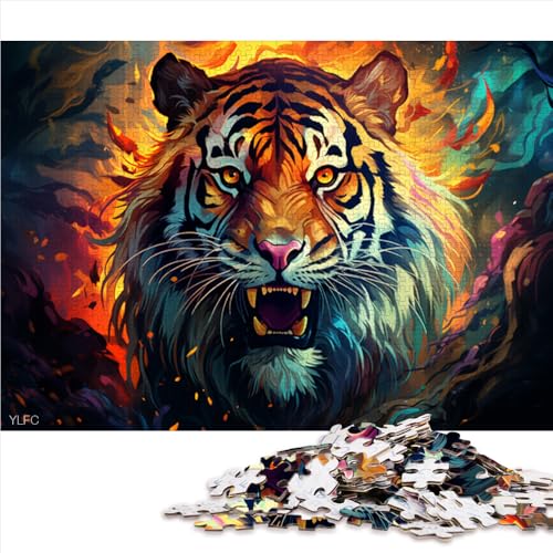 Puzzle für Erwachsene, 2000 Teile, farbenfrohes Neontiger-Papierpuzzle, geeignet für Erwachsene und Kinder über 12 Jahre, Spiele, Spielzeug, Geschenk, Größe: 70 x 100 cm von LZYANG