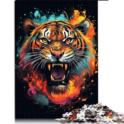 Puzzle für Erwachsene, 2000 Teile, farbenfrohes Papierpuzzle mit Tiger-Tiergemälde, für Erwachsene und Kinder ab 12 Jahren, Puzzle zur Heimdekoration, Größe: 70 x 100 cm von LZYANG