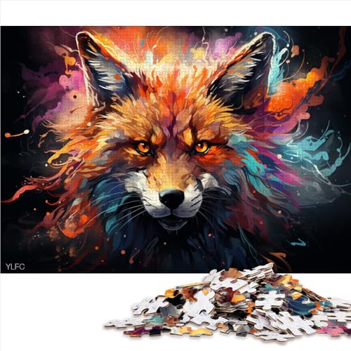 Puzzle für Erwachsene, 2000 Teile, farbenfrohes Papierpuzzle mit psychedelischem Fuchs-Kunstmotiv, für Erwachsene, Familien oder Kinder, Heimdekoration. Größe: 70 x 100 cm. von LZYANG