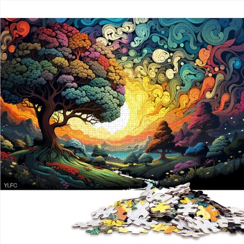 Puzzle für Erwachsene, 2000 Teile, farbenfrohes psychedelisches Baum- und Planeten-Papierpuzzle, für Teenager und Erwachsene, Erwachsene. Größe: 70 x 100 cm von LZYANG