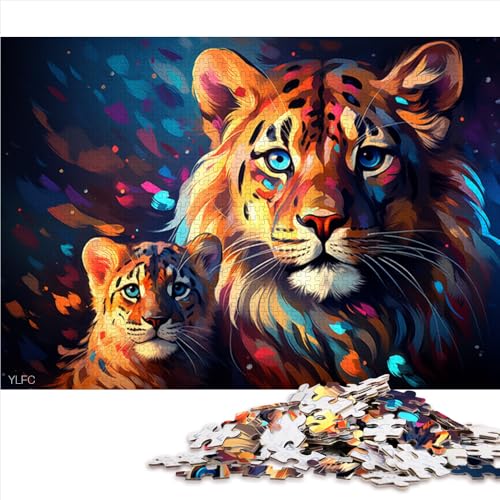 Puzzle für Erwachsene, 2000 Teile, farbenfrohes psychedelisches Leoparden-Papierpuzzle, für Erwachsene und Kinder ab 12 Jahren, lustige Puzzlespiele. Größe: 70 x 100 cm von LZYANG