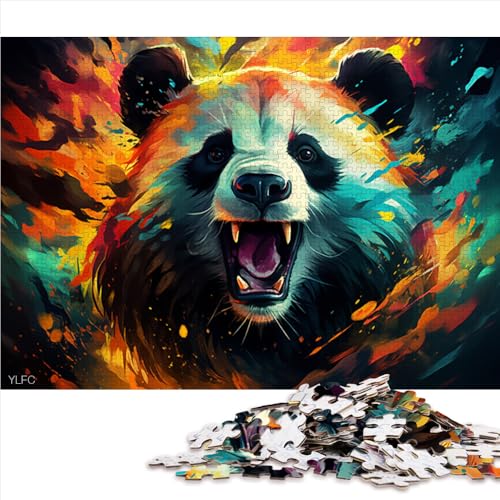 Puzzle für Erwachsene, 2000 Teile, farbenfrohes psychedelisches Panda-Papierpuzzle, für Erwachsene und Kinder ab 12 Jahren, Lernspielzeug, Größe: 70 x 100 cm von LZYANG