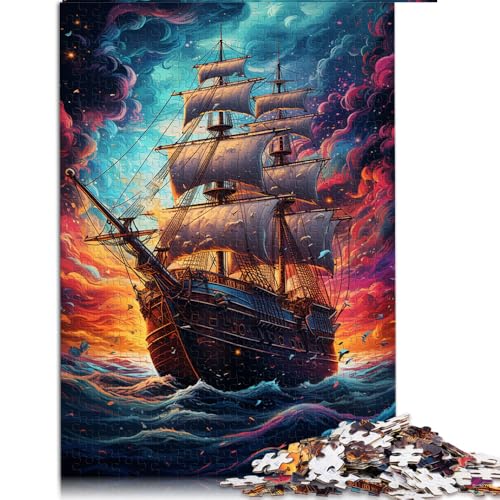 Puzzle für Erwachsene, 2000 Teile, farbenfrohes psychedelisches Piratenschiff-Papierpuzzle, geeignet für Erwachsene und Kinder ab 12 Jahren, Puzzle-Wanddekoration. Größe: 70 x 100 cm. von LZYANG