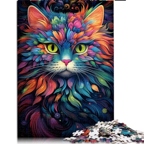 Puzzle für Erwachsene, 2000 Teile, psychedelisches buntes Katzen-Papierpuzzle, für Erwachsene und Kinder ab 12 Jahren, Geschenk für Erwachsene und Kinder. Größe: 70 x 100 cm von LZYANG