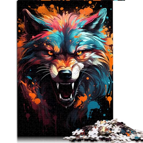 Puzzle für Erwachsene, 2000 Teile, wildes, buntes Wolf-Papierpuzzle, für Erwachsene und Kinder ab 12 Jahren, pädagogische Herausforderung. Größe: 70 x 100 cm von LZYANG