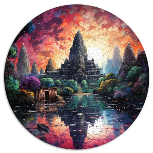 Puzzle für Erwachsene 1000, Angkor Wat, Kambodscha, kreative runde Puzzles, geeignet für Erwachsene und Kinder über 12 Jahre, Puzzle aus Pappe, pädagogisches Spiel, Herausforderungsspielzeug, von LZYANG