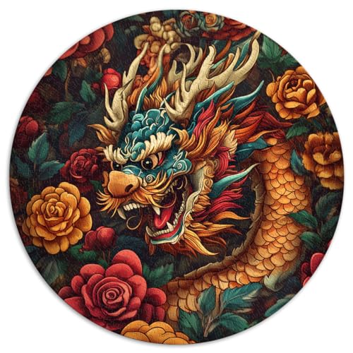 Puzzle für Erwachsene 1000, Chinesischer Drache, runde Puzzles, geeignet für Erwachsene und Kinder über 12 Jahre, Kartonpuzzles, lernförderndes Puzzle, Größe 67,5 x 67,5 von LZYANG