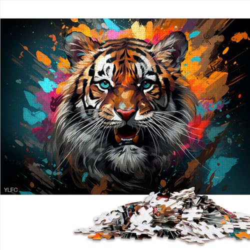 Puzzle für Erwachsene 1000, Fantasie-Tiger-Tier-Puzzle aus Holz, für Teenager und Kinder, anspruchsvolles Spiel, Größe: 52 x 38 cm von LZYANG