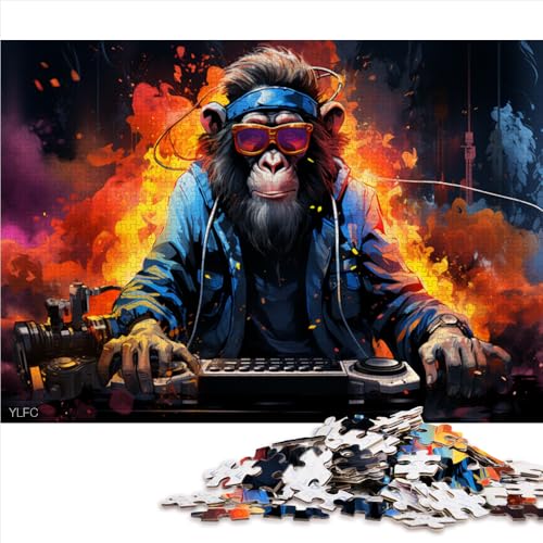 Puzzle für Erwachsene 1000, Fantasy DJ Orang-Utan Papierpuzzle, für Erwachsene und Kinder ab 12 Jahren, einzigartiges Herausforderungsspiel. Größe: 26 x 38 cm von LZYANG