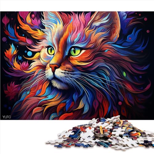 Puzzle für Erwachsene 1000, Papierpuzzle „Fantasie-Farbkatze“, für Erwachsene und Kinder ab 12 Jahren, Lernspiele für zu Hause, DIY-Spielzeug, Größe: 50 x 75 cm von LZYANG