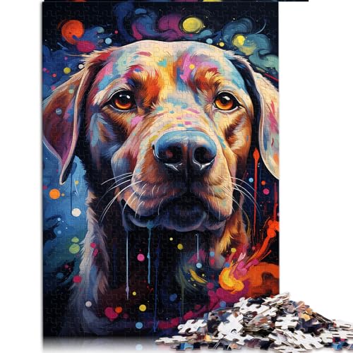 Puzzle für Erwachsene 1000, Papierpuzzle „Hund in Farbe malen“, für Erwachsene und Kinder, Denkspiel, Spielzeug. Größe: 52 x 38 cm. von LZYANG