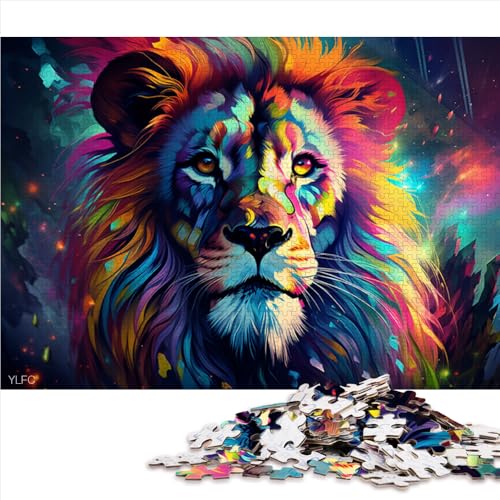 Puzzle für Erwachsene 1000, Papierpuzzle mit Fantasie-Löwen in Farbe, für Erwachsene und Kinder ab 12 Jahren, Geschenk zum Geburtstag. Größe: 52 x 38 cm von LZYANG