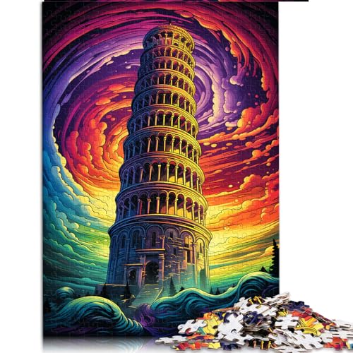 Puzzle für Erwachsene 1000, Schiefer Turm von Pisa, Italien, Papierpuzzle, für Erwachsene und Familien, Stressabbau, schwierige Herausforderung. Größe: 50 x 75 cm. von LZYANG