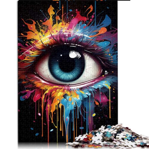 Puzzle für Erwachsene 1000 Teile, Farbiges Fantasieaugen-Papierpuzzle, Geschenk für Erwachsene, Lernspiel, Herausforderungsspielzeug. Größe: 52 x 38 cm. von LZYANG