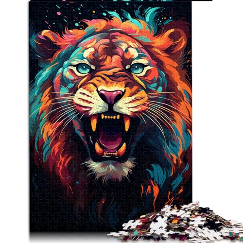 Puzzle für Erwachsene 1000 Teile,Exotisches buntes Tiger-Papierpuzzle,Teenager und Kinder,Familienspiele。Größe: 50 x 75 cm von LZYANG