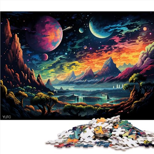 Puzzle für Erwachsene mit 1000 Teilen, „Stellen Sie Sich EIN farbenfrohes Universum vor“, Holzpuzzle, für Erwachsene und Kinder ab 12 Jahren, Lernspielzeug, Familienspiele. Größe: 52 x 38 cm. von LZYANG