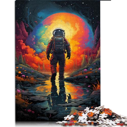 Puzzle für Erwachsene mit 1000 Teilen, farbenfrohes Astronauten-Papierpuzzle, für Erwachsene und Kinder ab 12 Jahren, Lernspiele für Erwachsene und Kinder. Größe: 26 x 38 cm von LZYANG