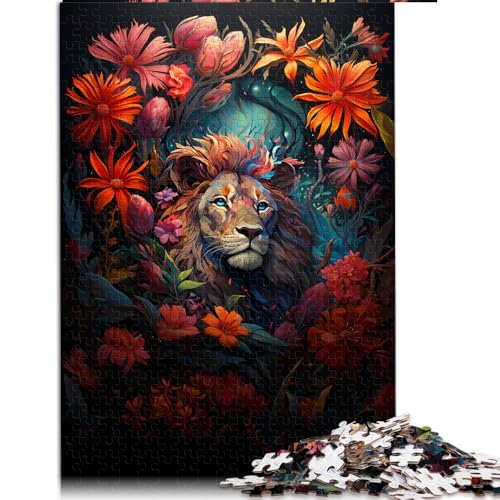 Puzzle für Erwachsene mit 1000 Teilen, farbenfrohes Löwen-Papierpuzzle, für Erwachsene und Kinder ab 12 Jahren, lustige Puzzlespiele. Größe: 50 x 75 cm. von LZYANG