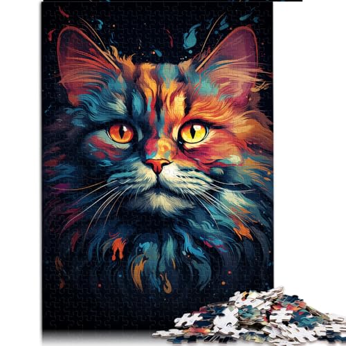 Puzzle für Erwachsene mit 1000 Teilen, farbenfrohes Papierpuzzle mit Fantasiekatze, für Erwachsene und Kinder ab 12 Jahren, tolles Geschenk für Erwachsene. Größe: 52 x 38 cm von LZYANG