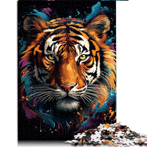 Puzzle für Erwachsene mit 1000 Teilen, psychedelisches Farbtiger-Papierpuzzle, für Erwachsene und Kinder ab 12 Jahren, Holzpuzzle für Familienspiele und Heimdekoration. Größe: 50 x 75 cm von LZYANG