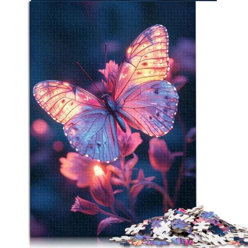 Puzzle für Erwachsene und Kinder, 1000 Teile, Blumen- und Schmetterlings-Papierpuzzle, für Teenager und Kinder, Heimkunstdekor, Größe: 50 x 75 cm von LZYANG