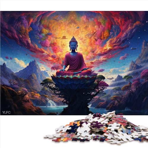 Puzzle für Erwachsene und Kinder, 1000 Teile, Gautama Buddha-Holzpuzzle, für Erwachsene und Kinder, tolles Geschenk für Erwachsene. Größe: 52 x 38 cm. von LZYANG