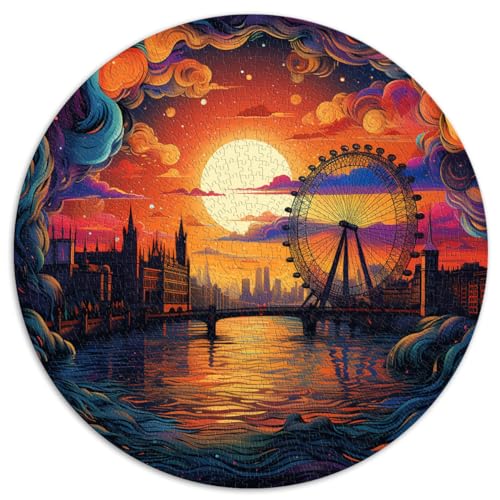 Puzzle für Erwachsene und Kinder, 1000 Teile, London Eye und Themse UK, kreative runde Puzzles, für Erwachsene und Familien, Kartonpuzzles, hat die ideale Größe: 67,5 x 67,5 von LZYANG