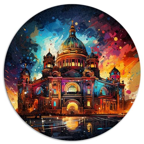 Puzzle für Erwachsene und Kinder, 1000 Teile, Royal Exhibition Building, kreative runde Puzzles, für Erwachsene und Kinder ab 12 Jahren, Kartonpuzzles, lehrreiches Puzzle, Größe 67,5 x 67,5 von LZYANG