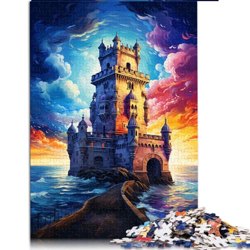 Puzzle mit 1000 Teilen, „Die volle Psychedelie des Belem-Turms“, Papierpuzzle, für Erwachsene und Kinder ab 12 Jahren, anspruchsvolles Spielpuzzle, Größe: 50 x 75 cm von LZYANG