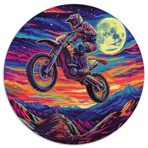 Puzzle mit 1000 Teilen, Extreme Motocross, runde Puzzles, für Erwachsene und Kinder, Kartonpuzzles, Puzzle – anspruchsvolle Spielgröße, 67,5 x 67,5 von LZYANG