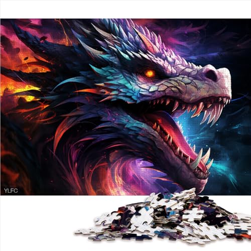 Puzzle mit 1000 Teilen, Fantasy-Drache-Papierpuzzle, für Erwachsene und Kinder ab 12 Jahren, tolles Geschenk für Erwachsene. Größe: 50 x 75 cm von LZYANG