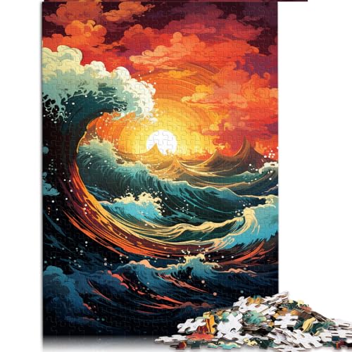 Puzzle mit 1000 Teilen, Papierpuzzle mit Fantasie-Sonnenuntergangslandschaft, für Erwachsene und Kinder, Lernspiel, Herausforderungsspielzeug. Größe: 52 x 38 cm. von LZYANG