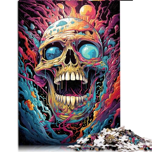 Puzzle mit 1000 Teilen, Papierpuzzle mit fantasievollem, farbenfrohem Totenkopf, für Erwachsene und Kinder ab 12 Jahren, Holzpuzzle als Familienspiel und Heimdekoration, Größe: 50 x 75 cm von LZYANG