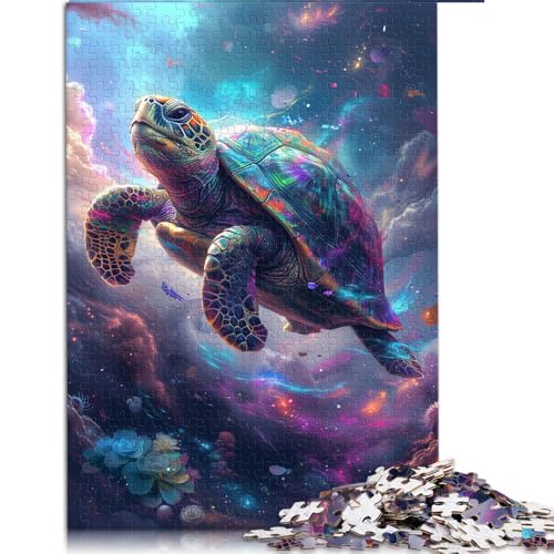 Puzzle mit 1000 Teilen, Psychedelisches, farbenfrohes Schildkröten-Papierpuzzle, für Erwachsene und Kinder ab 12 Jahren, Familienaktivitäts-Puzzle. Größe: 26 x 38 cm von LZYANG