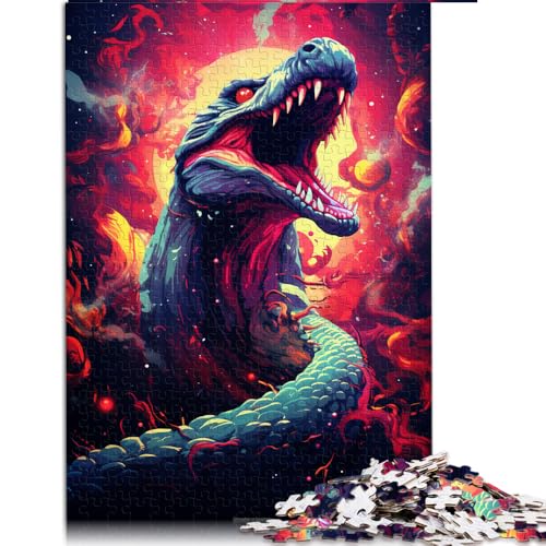 Puzzle mit 1000 Teilen, buntes Papierpuzzle mit giftiger Schlange, für Erwachsene und Kinder ab 12 Jahren, Denkspiel, Spielzeug. Größe: 52 x 38 cm. von LZYANG