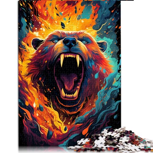 Puzzle mit 1000 Teilen, farbenfrohes psychedelisches Bären-Papierpuzzle, für Erwachsene und Kinder ab 12 Jahren, Puzzle-Geschenk für Erwachsene. Größe: 52 x 38 cm. von LZYANG