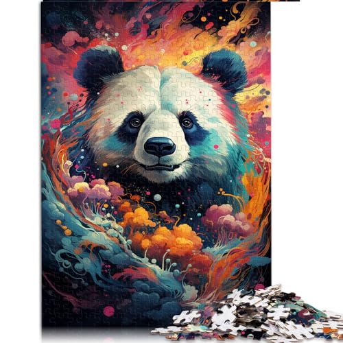 Puzzle mit 1000 Teilen, farbenfrohes psychedelisches Panda-Papierpuzzle für Erwachsene und Kinder ab 12 Jahren, anspruchsvolles Spielpuzzle, Größe: 26 x 38 cm von LZYANG