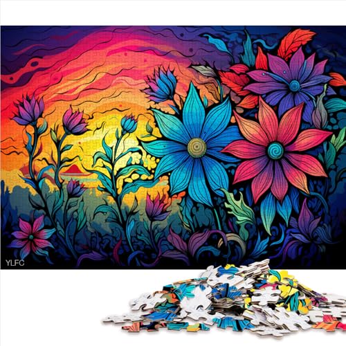 Puzzle mit 1000 Teilen, farbiges Sonnenblumen-Papierpuzzle, für Erwachsene und Kinder ab 12 Jahren, anspruchsvolles Spielzeug, Größe: 26 x 38 cm von LZYANG