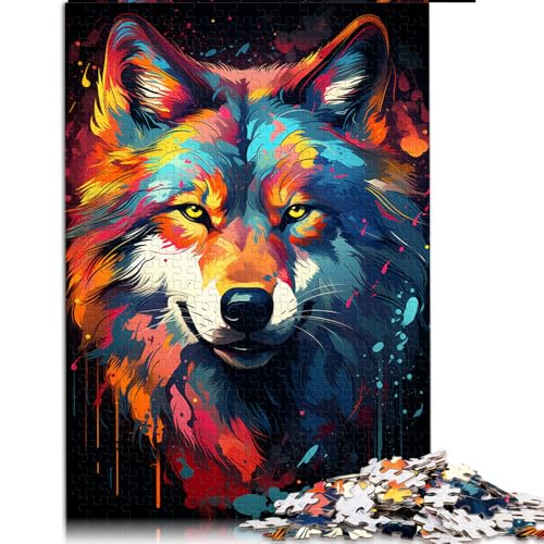 Puzzle mit 1000 Teilen für Erwachsene, Papierpuzzle „Wolf“ zum Bemalen und Ausmalen, für Erwachsene und Kinder ab 12 Jahren, Puzzlespielzeug zur Heimdekoration, Größe: 26 x 38 cm von LZYANG