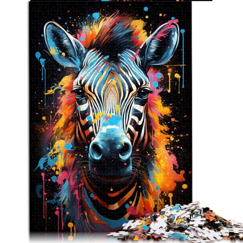 Puzzle mit 1000 Teilen für Erwachsene, Papierpuzzle mit Zebra-Motiv zum Ausmalen, für Erwachsene und Kinder ab 12 Jahren, Heimdekoration. Größe: 26 x 38 cm. von LZYANG