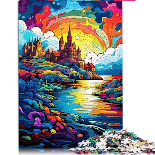 Puzzle mit 1000 Teilen für Erwachsene, farbenfrohes, psychedelisches Landschaftspuzzle aus Papier, geeignet für Erwachsene und Kinder ab 12 Jahren, Lernspielzeug. Größe: 52 x 38 cm. von LZYANG